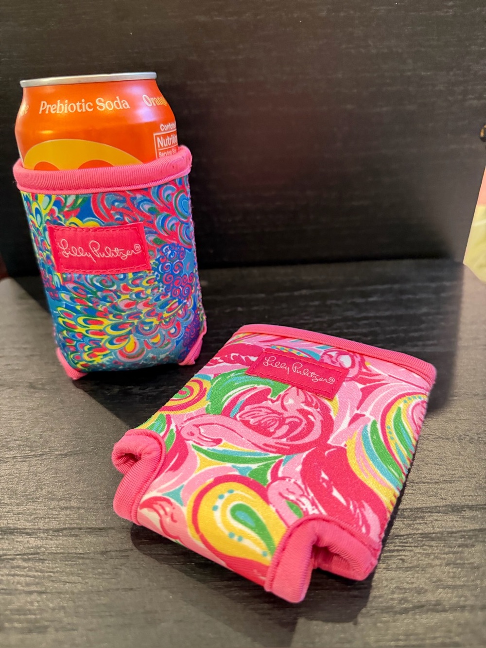 Lilly Pulitzer Pink Multi Floral Neoprene Can Koozies